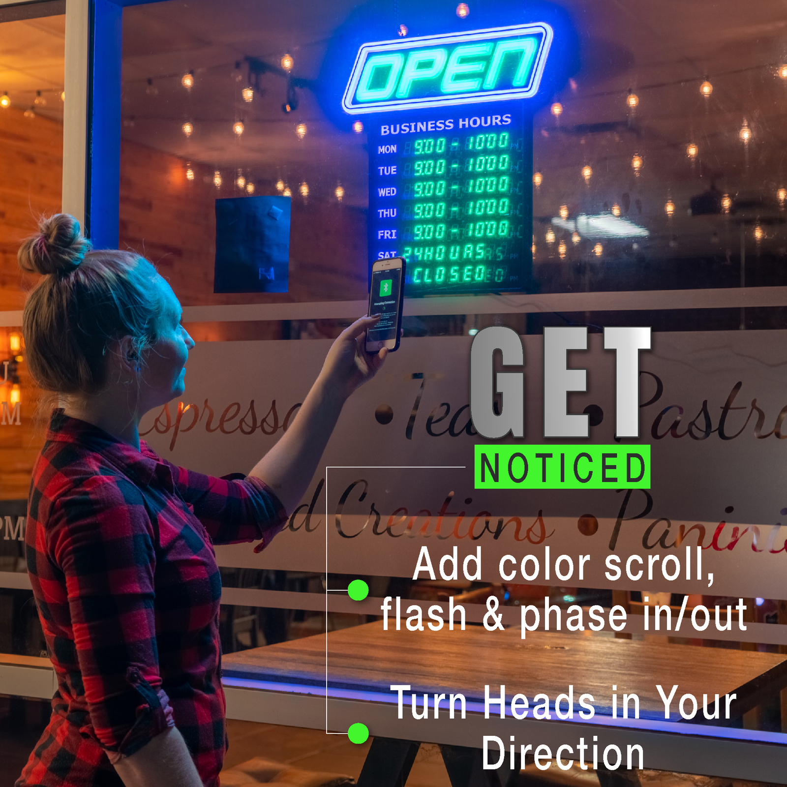 Led Open Sign with Business Hours – Stand Out with 1000’s Color Combos to Match
