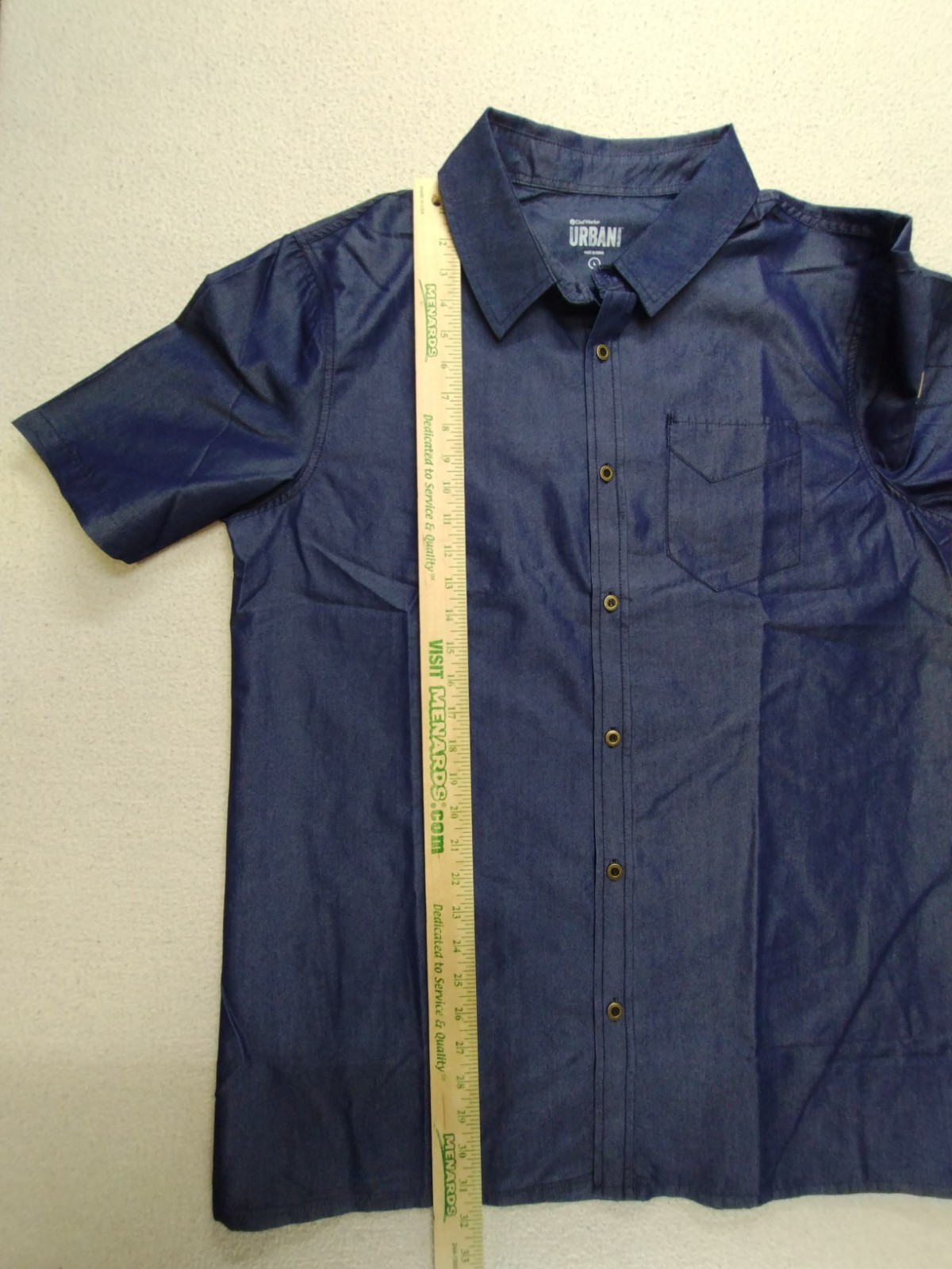 NEW Chef Works Urban Collection Short Sleeve Shirt Large Men Blue Restaurant NWT