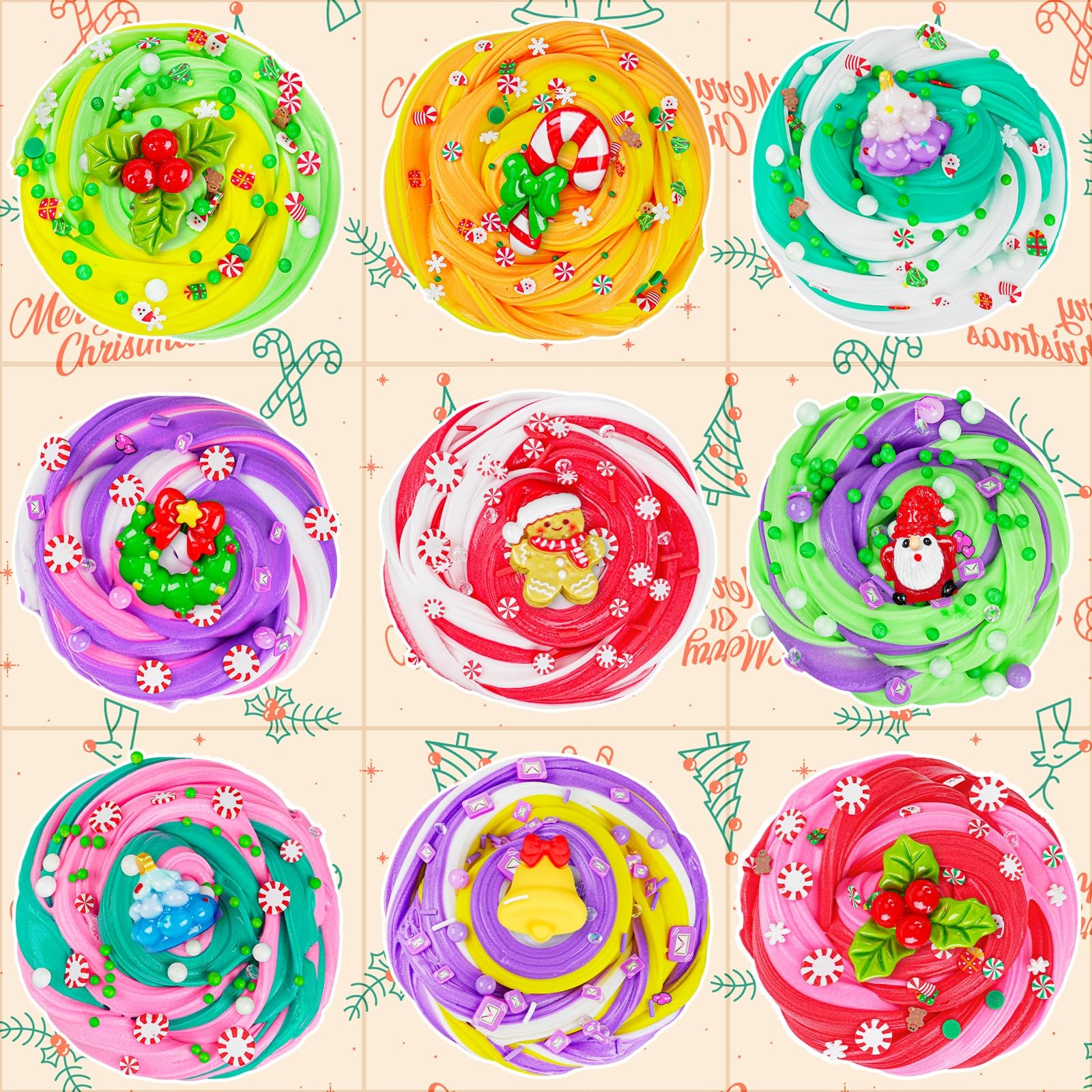 LAWOHO Christmas Stocking Stuffers for Kids, 4 Pack Slime