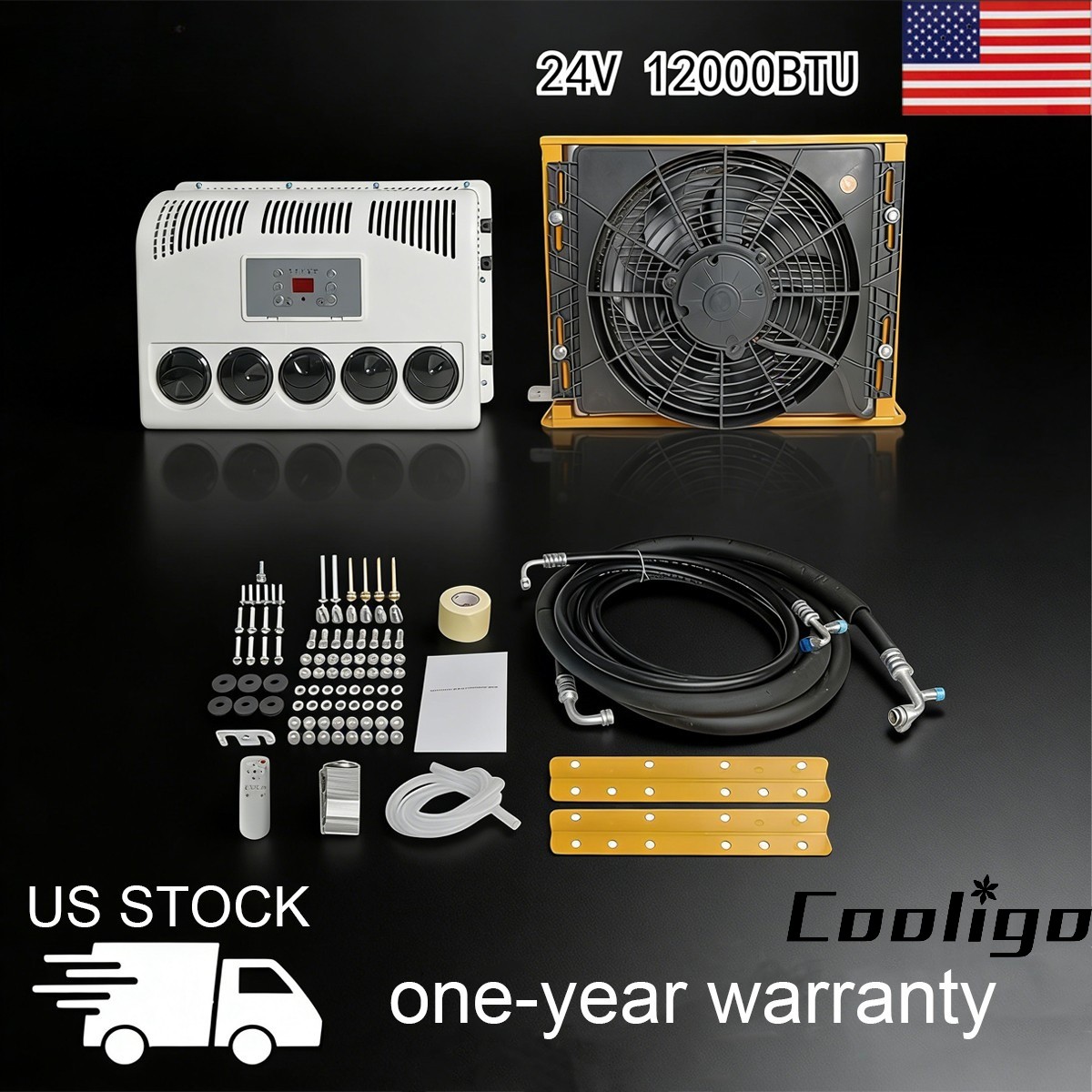 Universal 24V 12000 btu Split Cooling Cab Air Conditioner For Truck RV Caravan