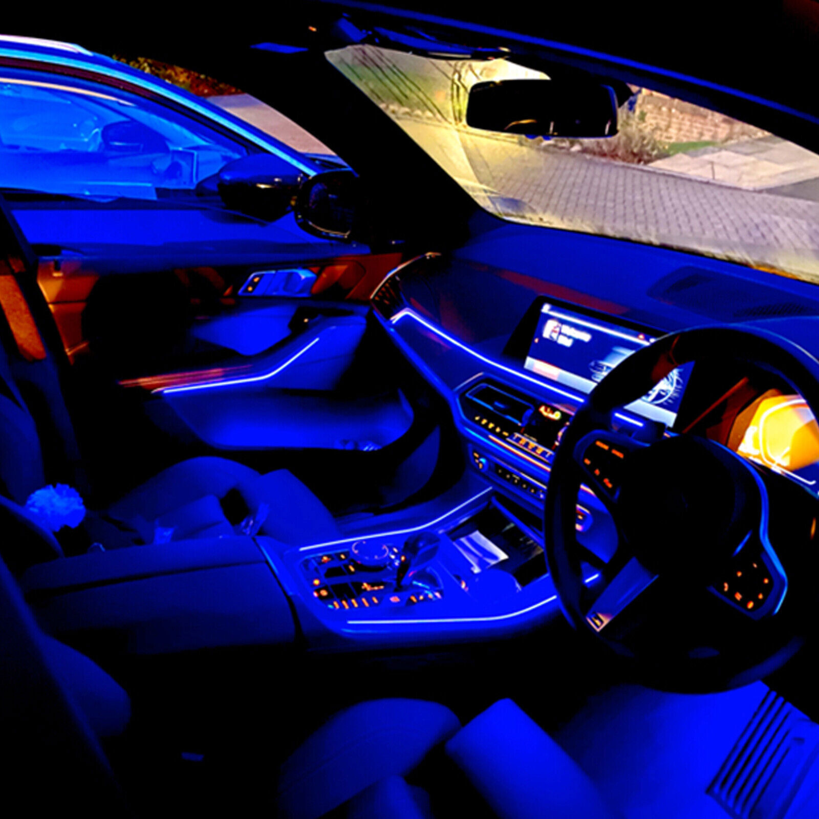 RGB 8 in 1 Interior Car LED Strip Lights Car Neon Accent Lighting Kit