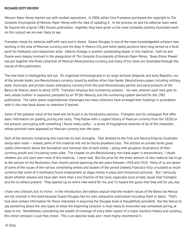 Mexican Paper Money 2010 Hard Cover - High Resolution / Full Color