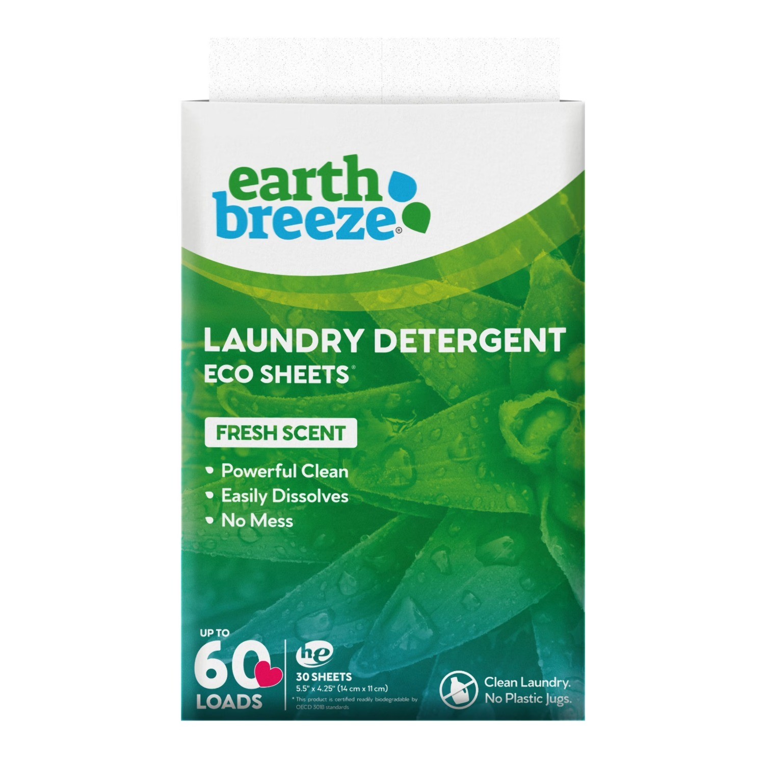 (60 Loads) 30 Sheets Laundry Detergent Sheets Fresh Scent Liquidless Technology