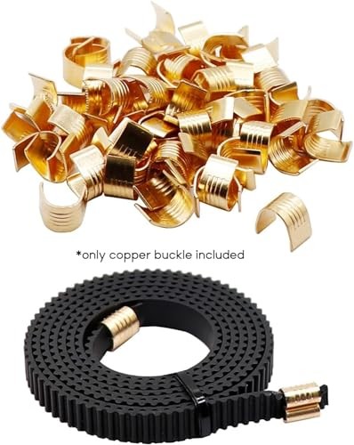10Pcs Gold 3D Printer Belt Copper Buckles Open Timing Rubber Fixing...
