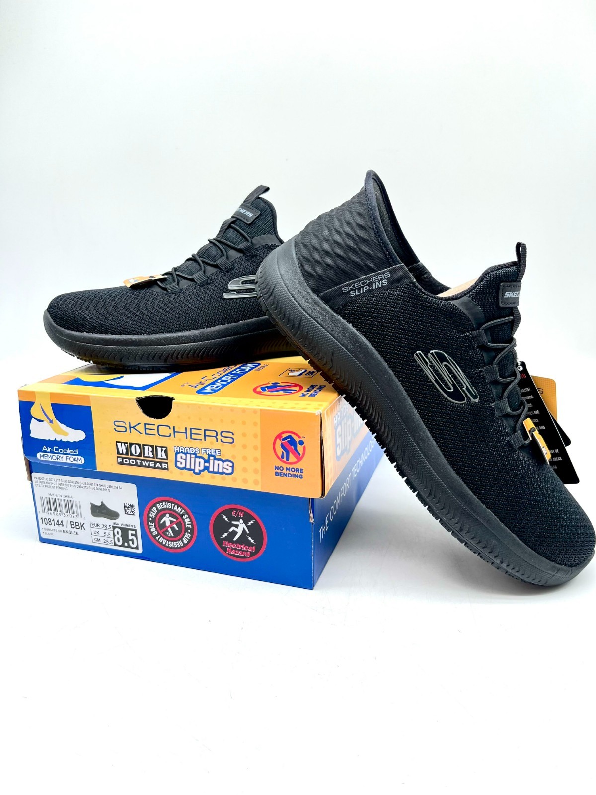 New Skechers Women's Black Slip-Ins Summits SR-Enslee Sneakers Size 8.5