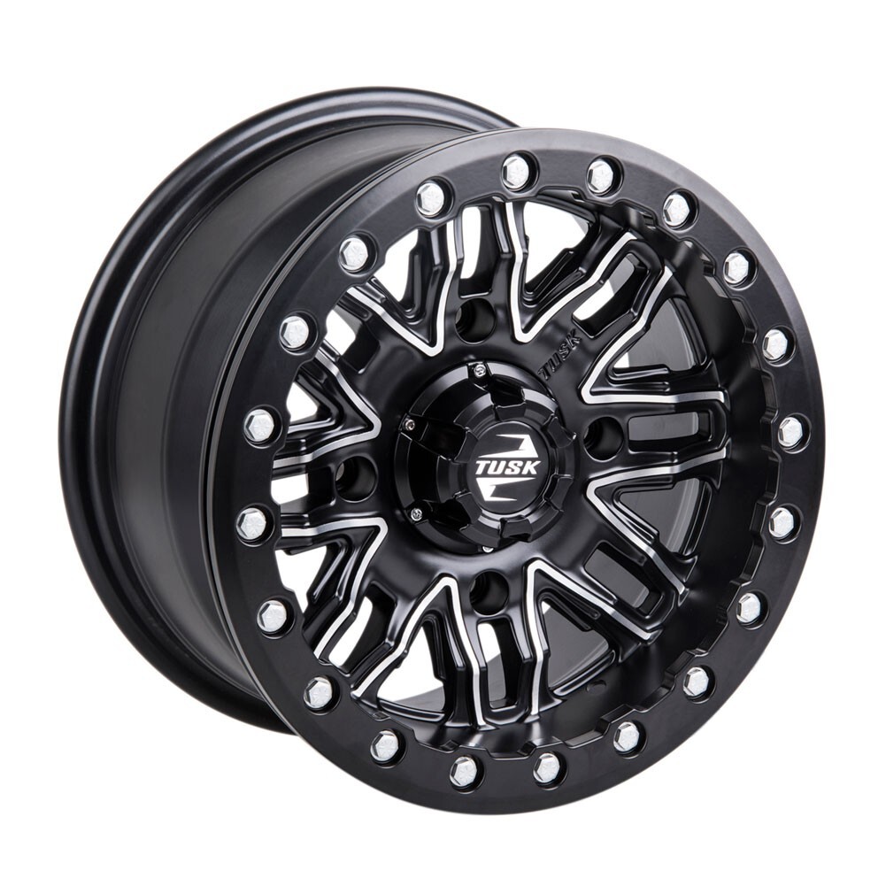 4/156 Tusk Nebo Beadlock Wheel 14x7 5.0 + 2.0 Machined/Black