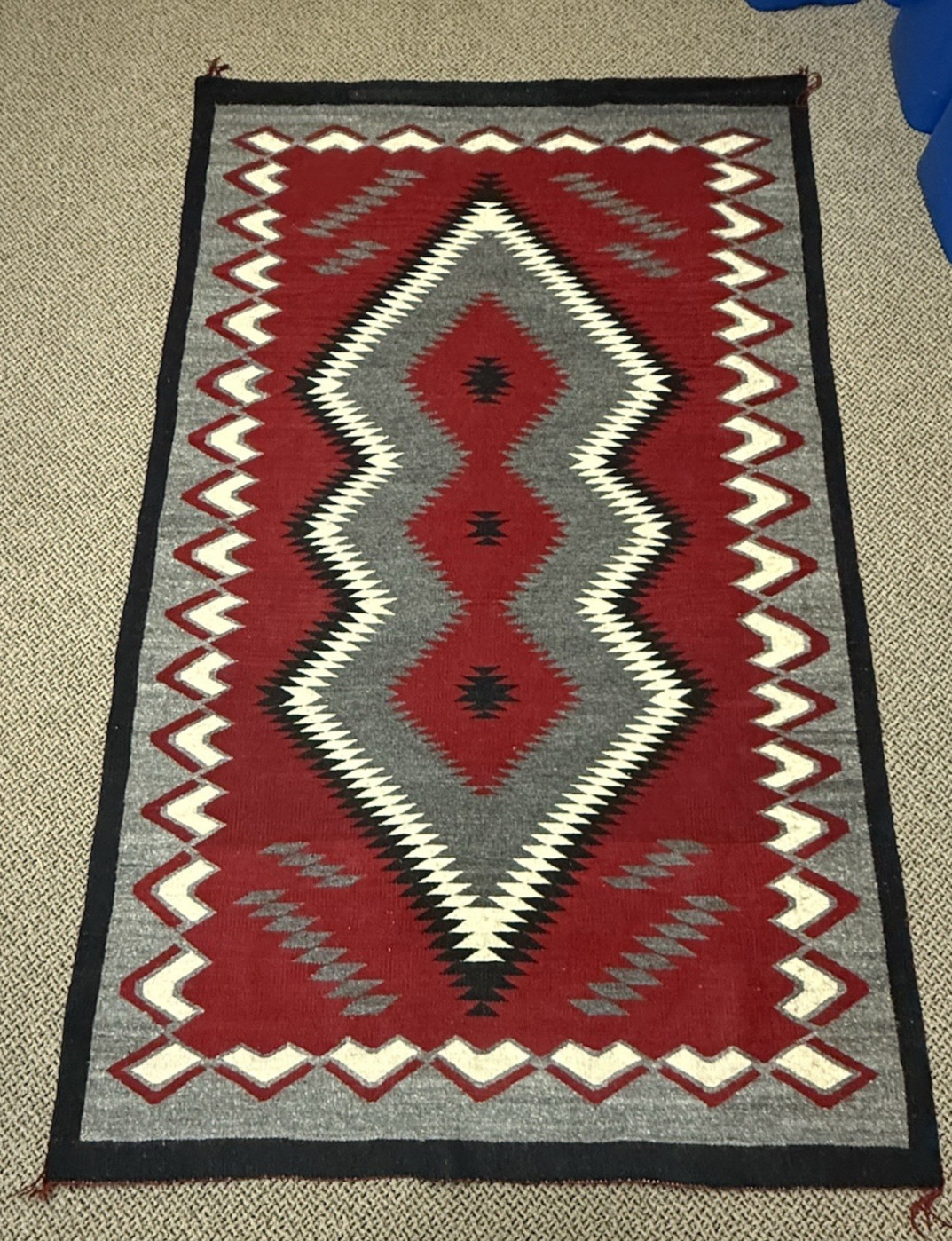 Large Near Mint Red Ganado Navajo Rug 75" x 45" #759