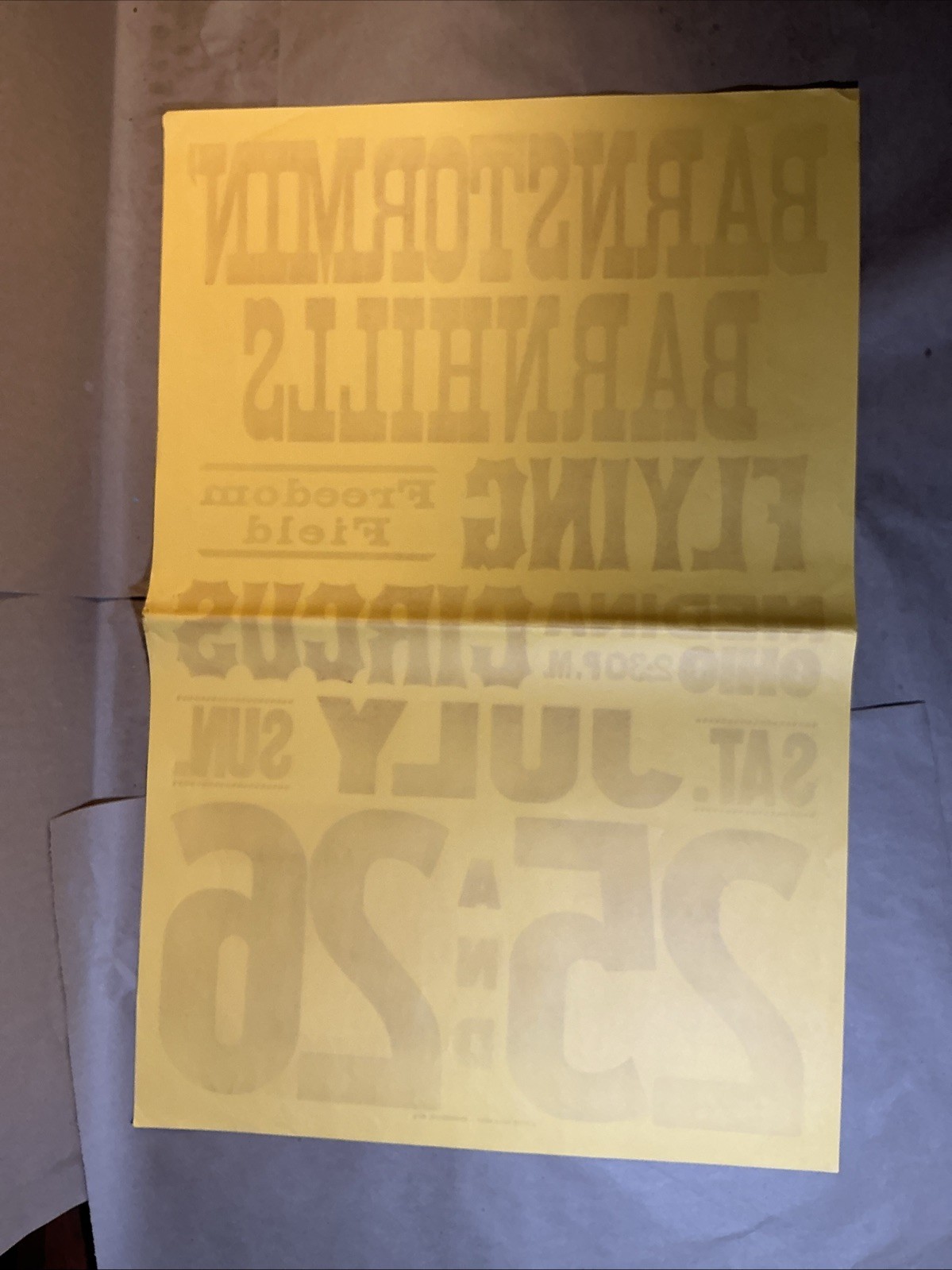 Vintage Date Poster July 25 + 26 Barnhills Flying Circus Medina OH INV-AM13