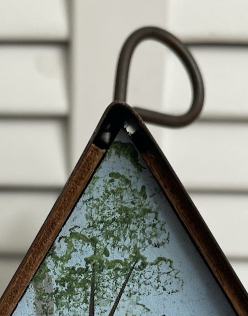 Vtg Hand Painted Birdhouse Copper Roof Polly's Perch similar 'The Art Dept' 1996