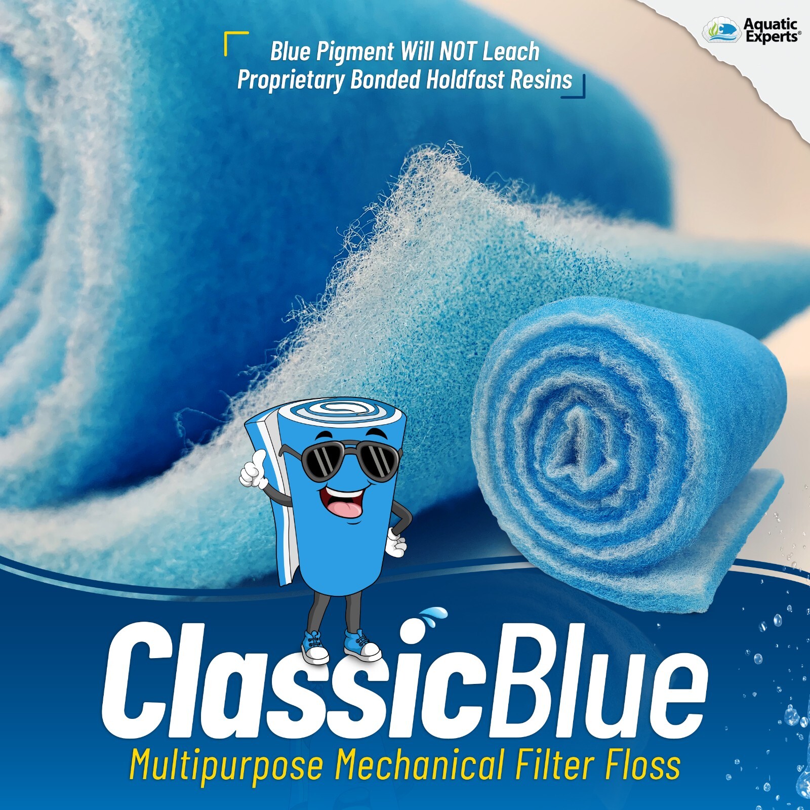 ClassicBlue Bonded Freshwater and Saltwater Safe Aquarium Filter Pad 0.75" Thick