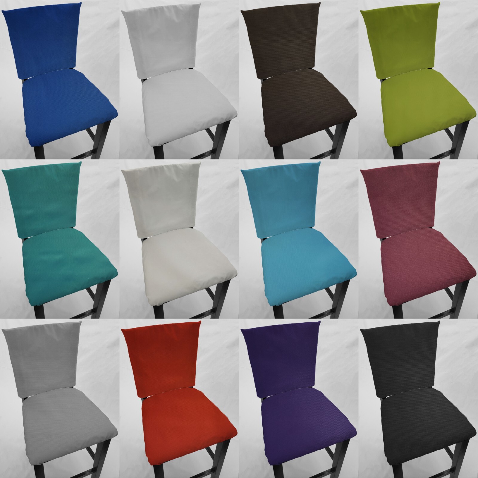 Waterproof Canvas Dining Room Chair Back Covers or Seat Covers (12 Colors)