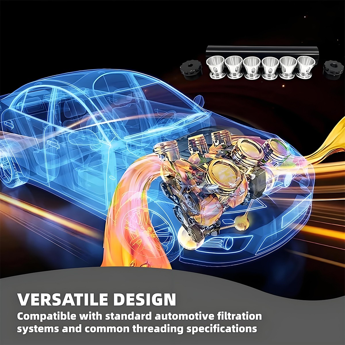 Automotive Accessories,Fuel Filter 1/2 X 28 with Multiple End Caps,