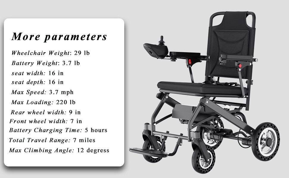 Foldable Electric Powered Mobility Wheelchair Lightweight Motorized Wheel Chair