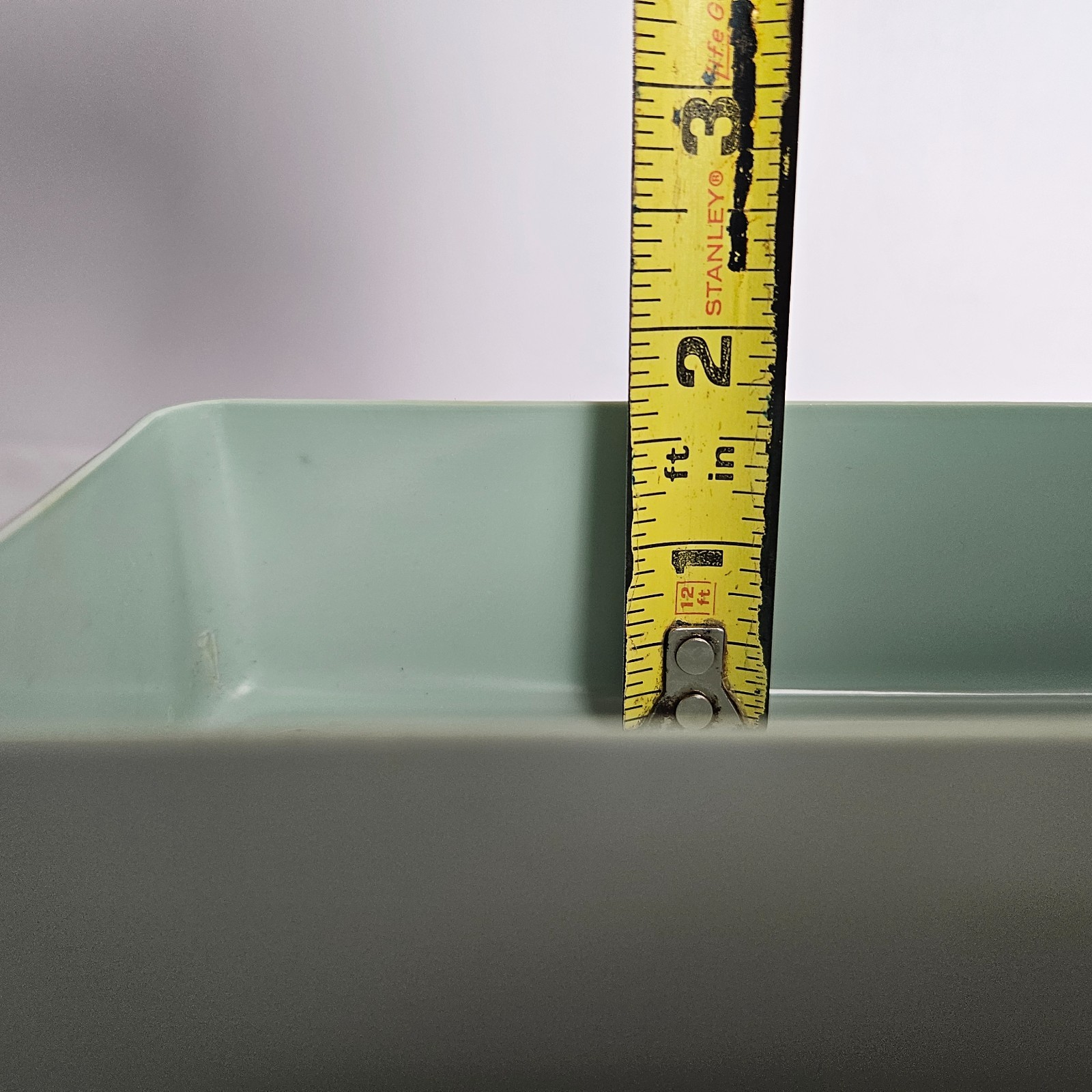 Vtg Sewing Box Vintage Mint Green Plastic Storage Case Mid Century Craft Retro