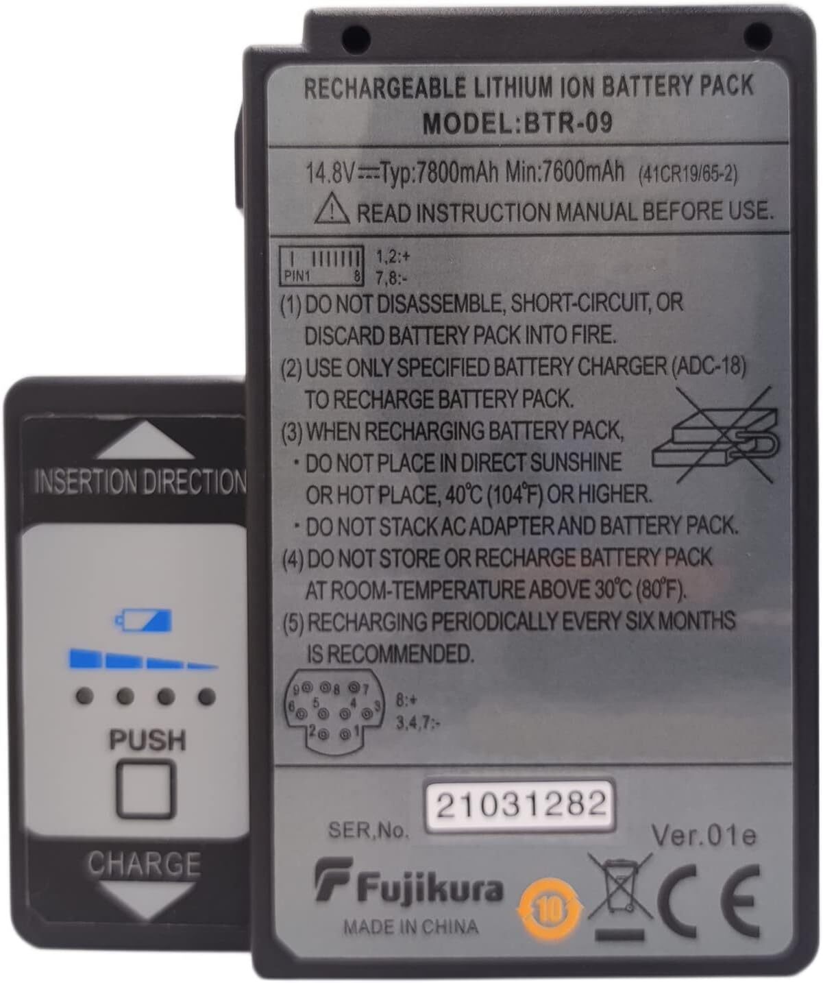 14.8V BTR-09 Battery with Charger for Fujikura FSM-70S 80S 70R Fusion Splicer