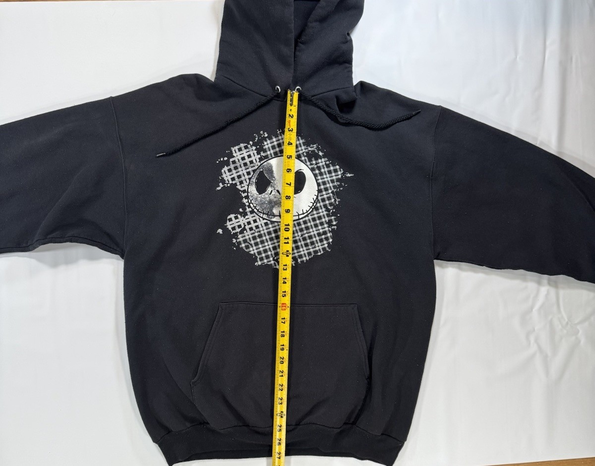 Nightmare Before Christmas Black Hoodie Disney Jack Skellington XL Pullover