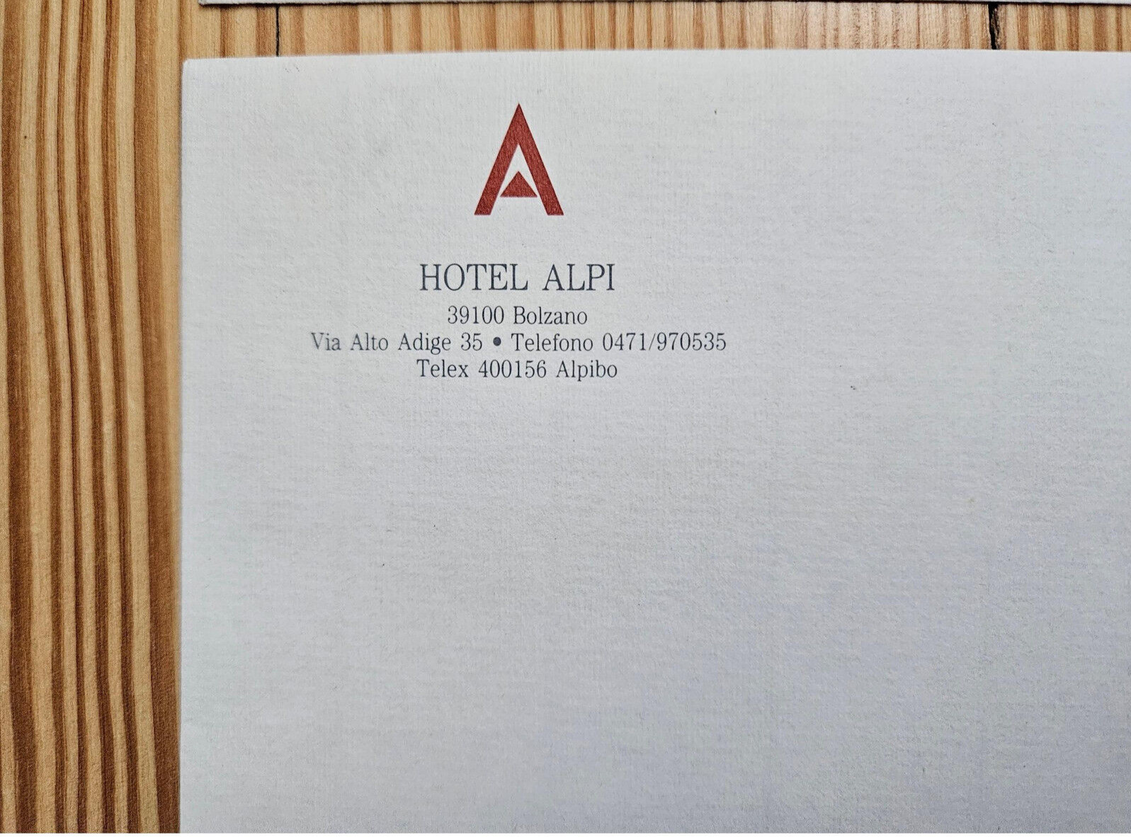 Vintage Interhotel Executive & Atahotel Alpi Stationery Paper, Milano Italy
