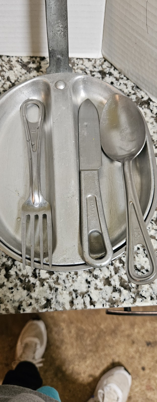 VTG 3 U.S. Army Mess Kits 2 1945 Great Vintage Condition.