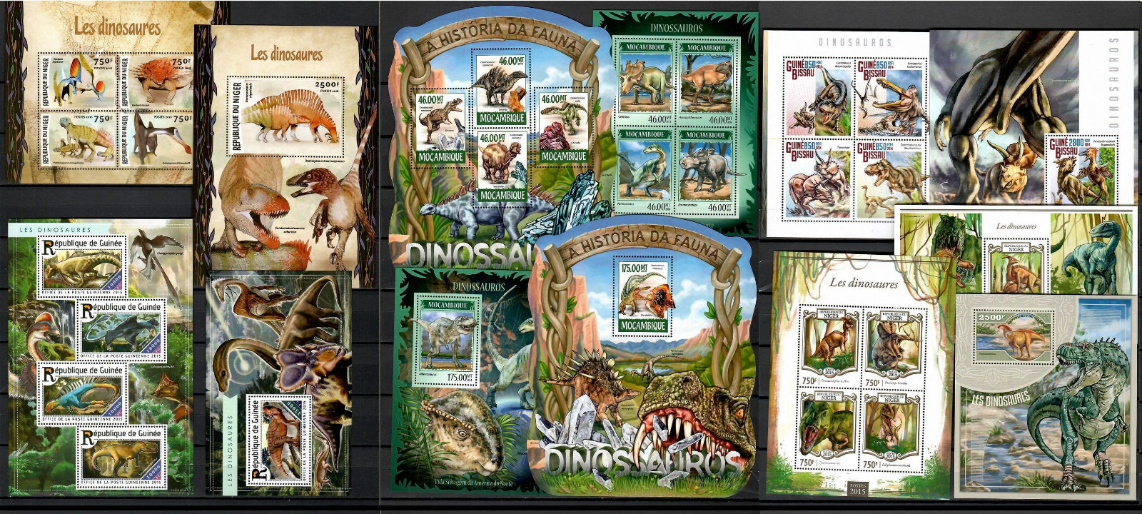 Dinosaurs Prehistoric animals Collection 100 sheets MNH Yvert CV 1,645€ #CNA210