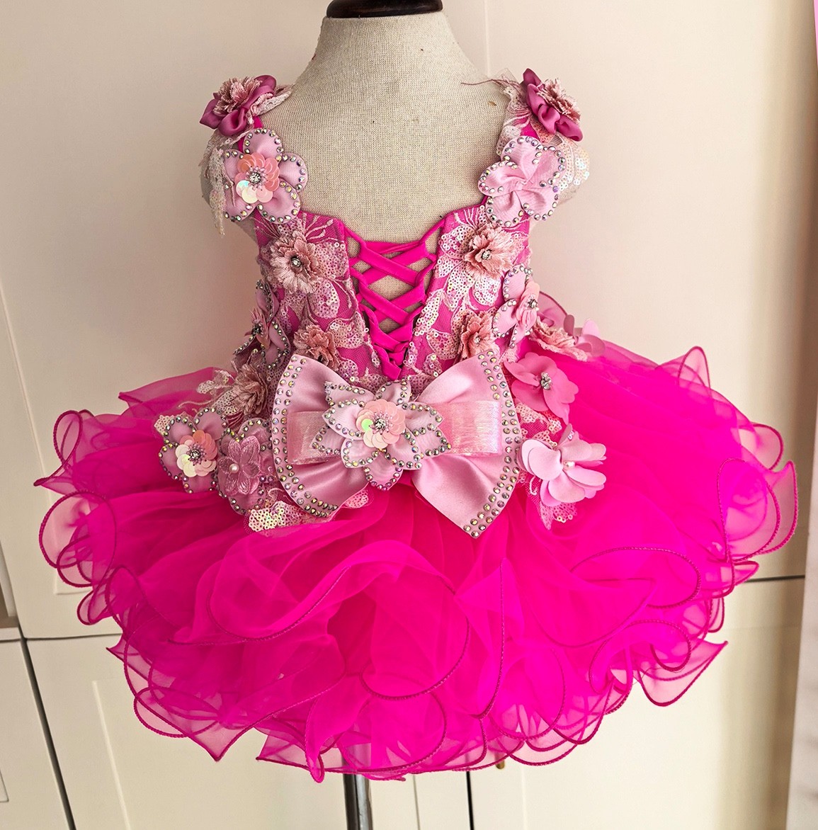 Jenniferwu Infant Toddler Baby Girl Handmade Beaded Birthday Princess Dress
