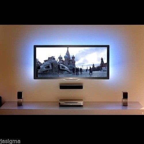 Blue LED strip light for 40" 55" 60" TV ambient 8ft with remote & AC power