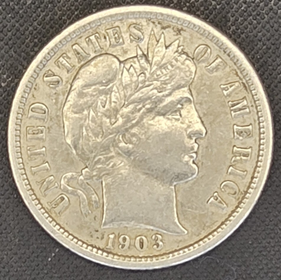 1903-O Barber Silver Dime - NEARLY UNCIRCULATED - FREE SHIPPING!