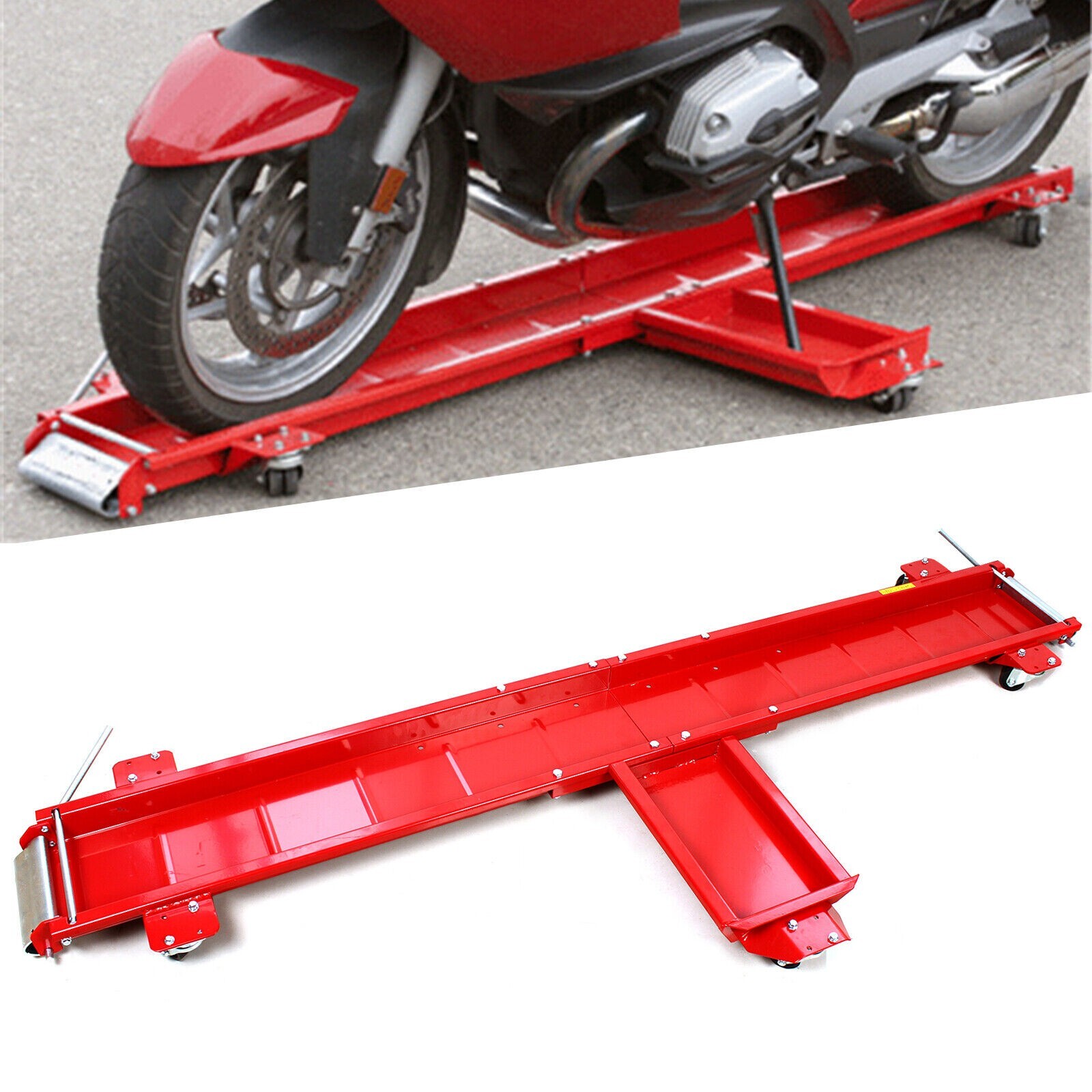Motorcycle Dolly Mover Stand Trolley Skate 567kg Capacity Garage Parking Aid