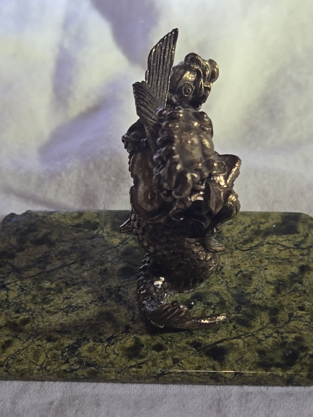 LOOK RARE Antique Art Nouveau Ornate Bronze Figures 2 SIRENS/MERMAIDS Entwined