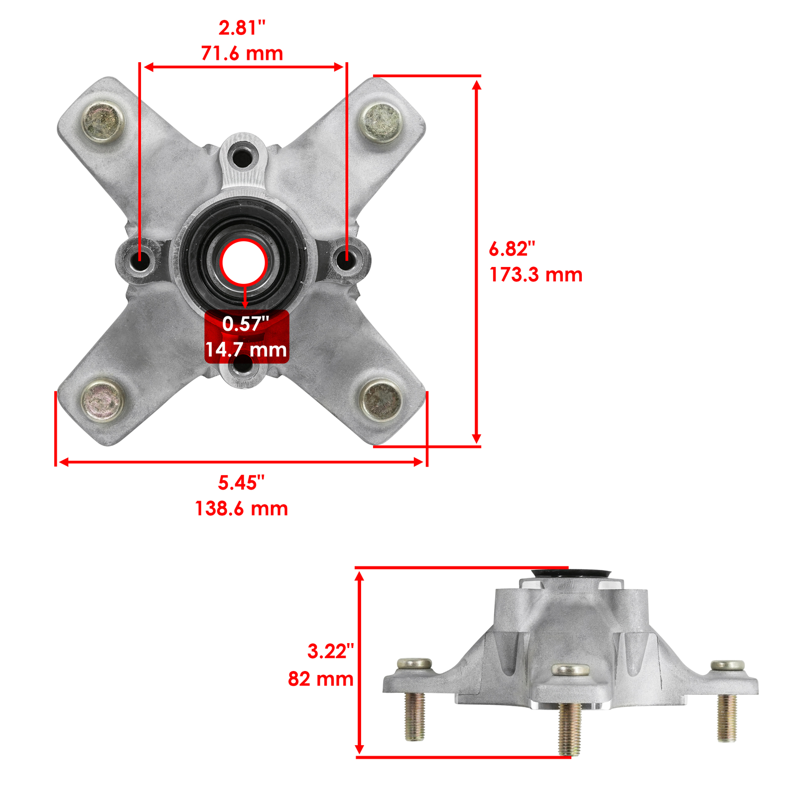 Front Wheel Hub For Kawasaki KFX450R KSF450 2008-2014 Left & Right