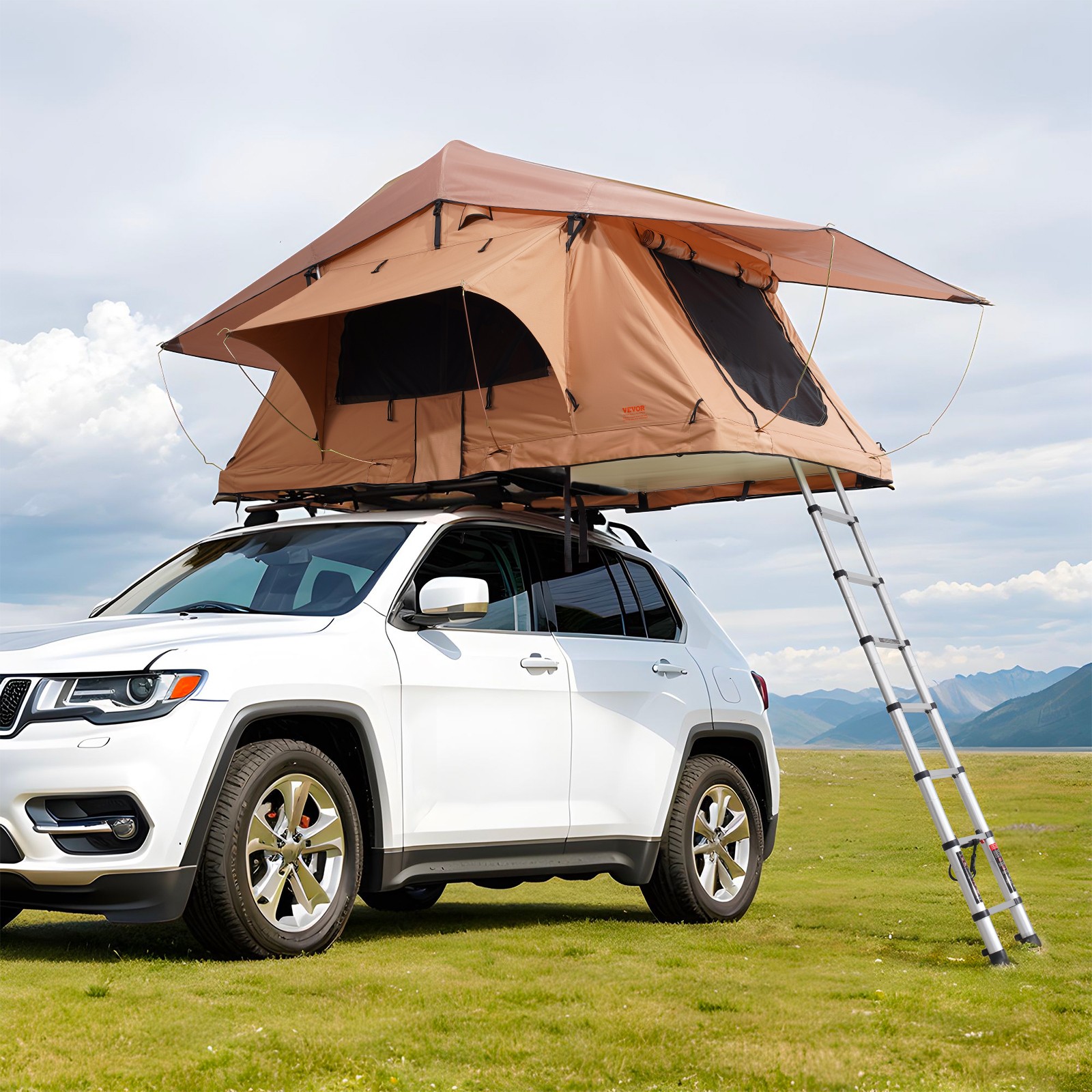 Soft Shell Roof Top Tent w/ Ladder for 2-3 Person Waterproof for Jeep SUV Truck