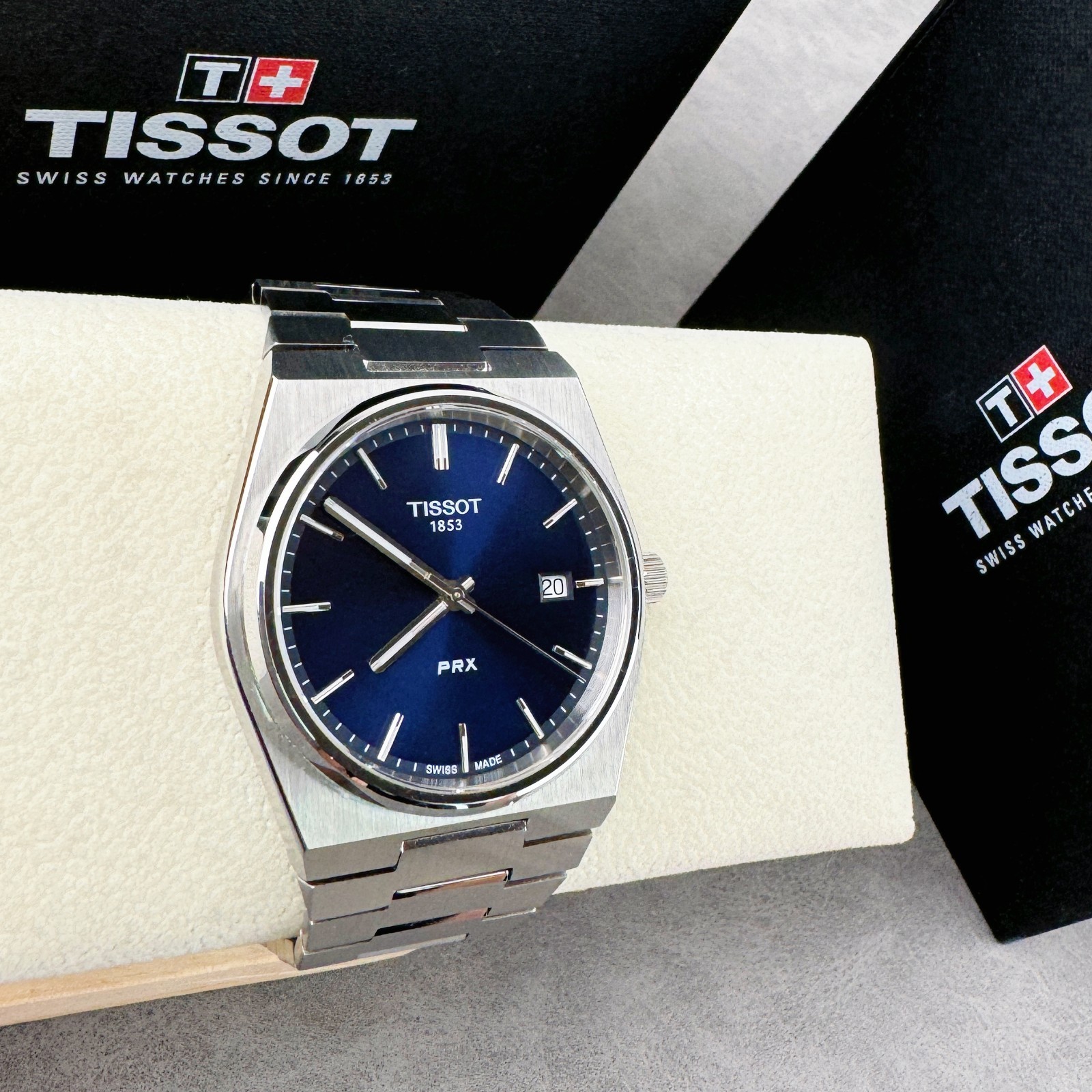 TISSOT PRX 40MM STAINLESS STEEL BLUE DIAL MEN'S WATCH T137.410.11.041.00
