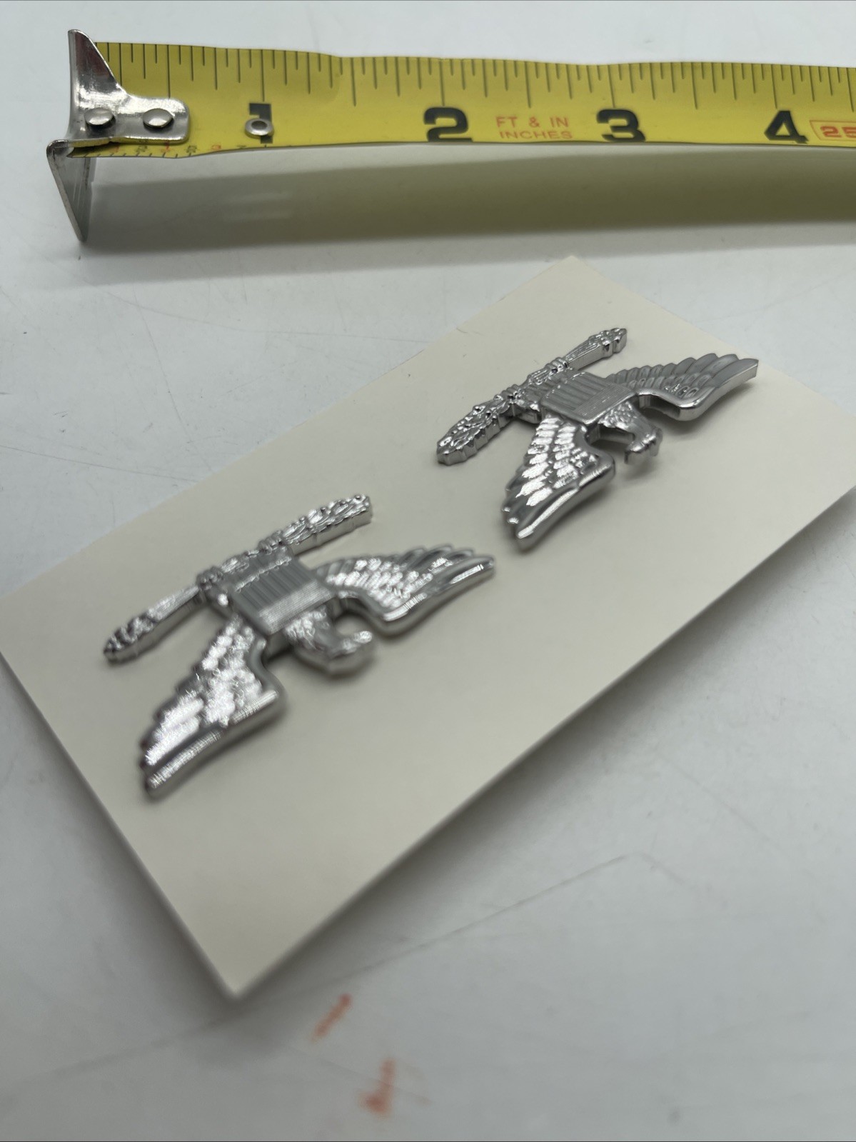 X2 U.S. Military Colonel Rank Eagle Right & Left Side Cap Pin Silver Tone Pair