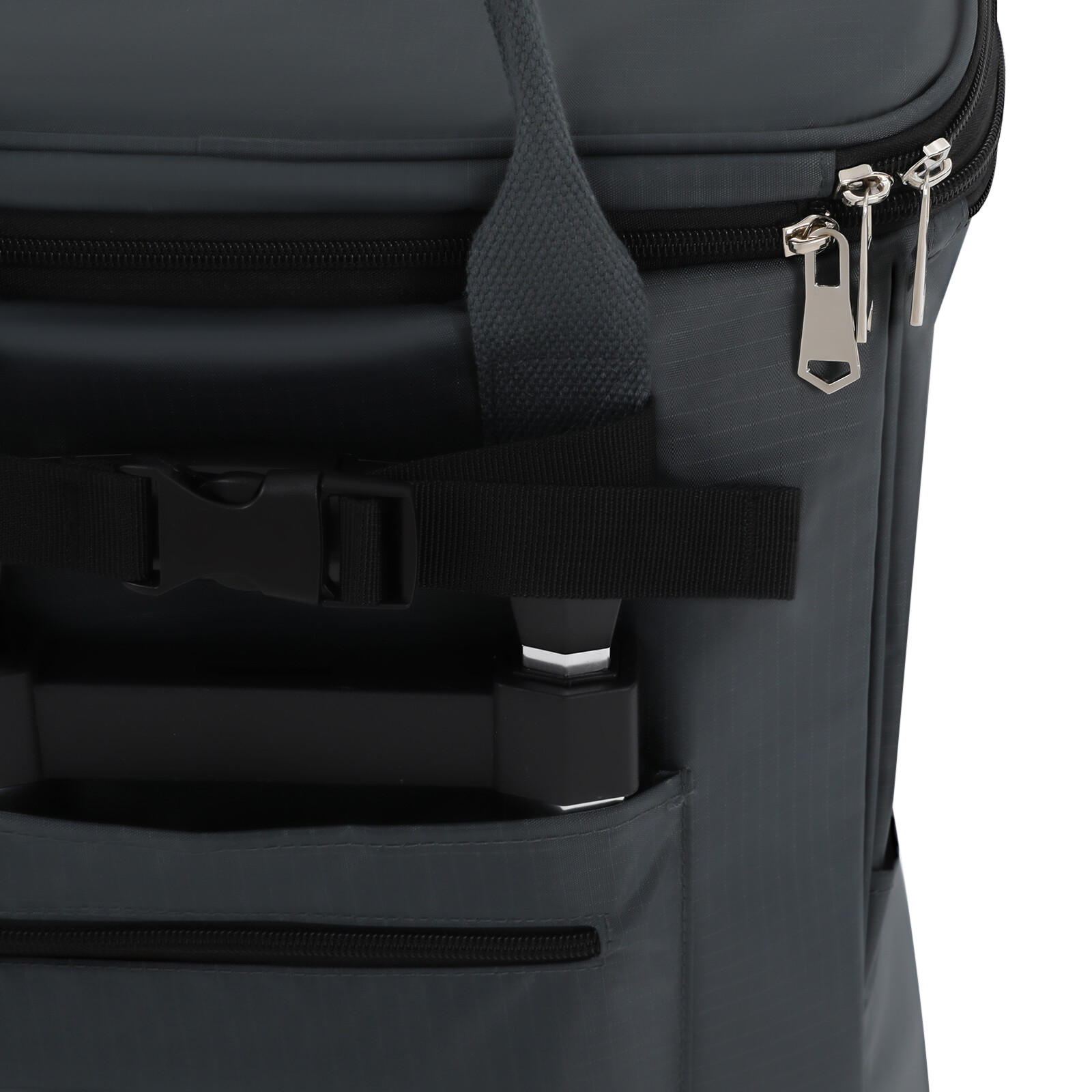 Foldable Trolley Shopping Cart with Telescopic Handle & Waterproof Bag - Gray