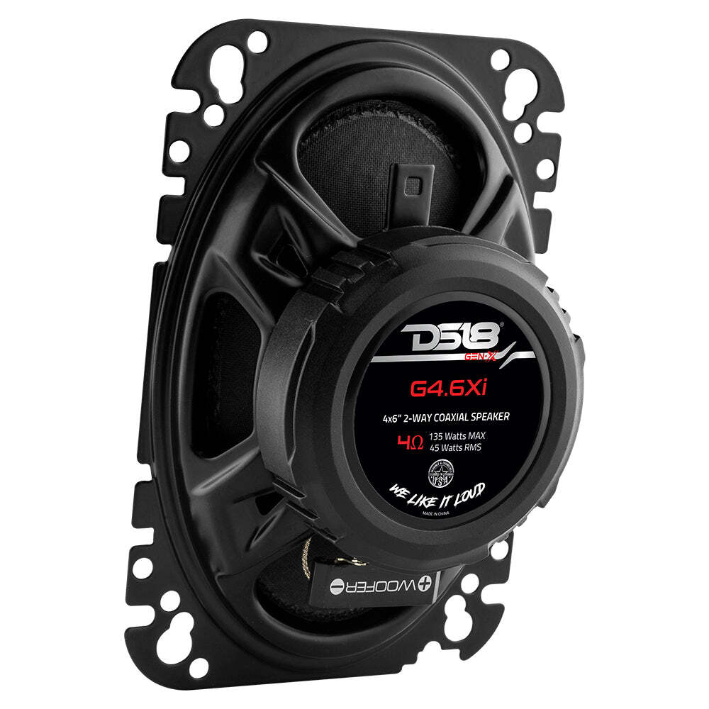 DS18 G4.6Xi 4x6 Car Speakers 2-Way Coaxial Speakers 135 Watts 4-Ohm - Pair