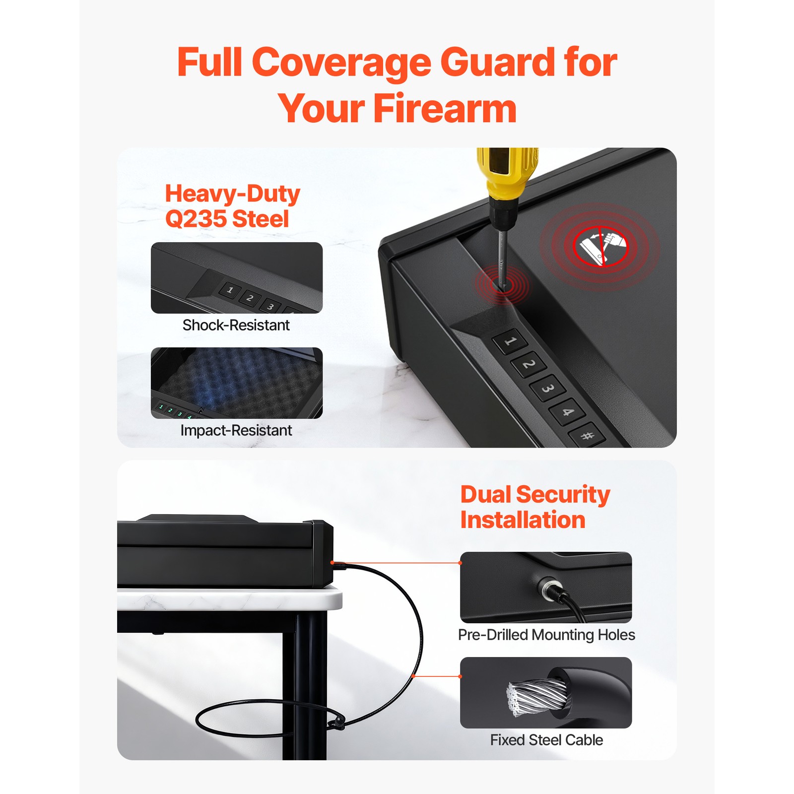 Uimoso Secure Gun Safe with Biometric Lock,Keypad,and Illumination for 2 Pistols