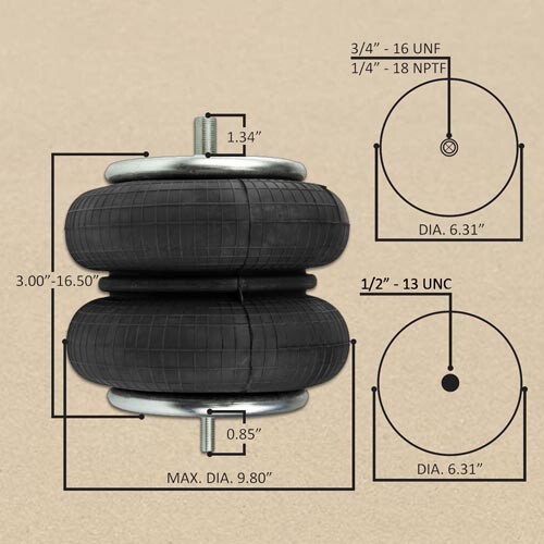AIR SPRING - AIR BAG HELPER SPRING - REPLACES W01-358-6897 6897