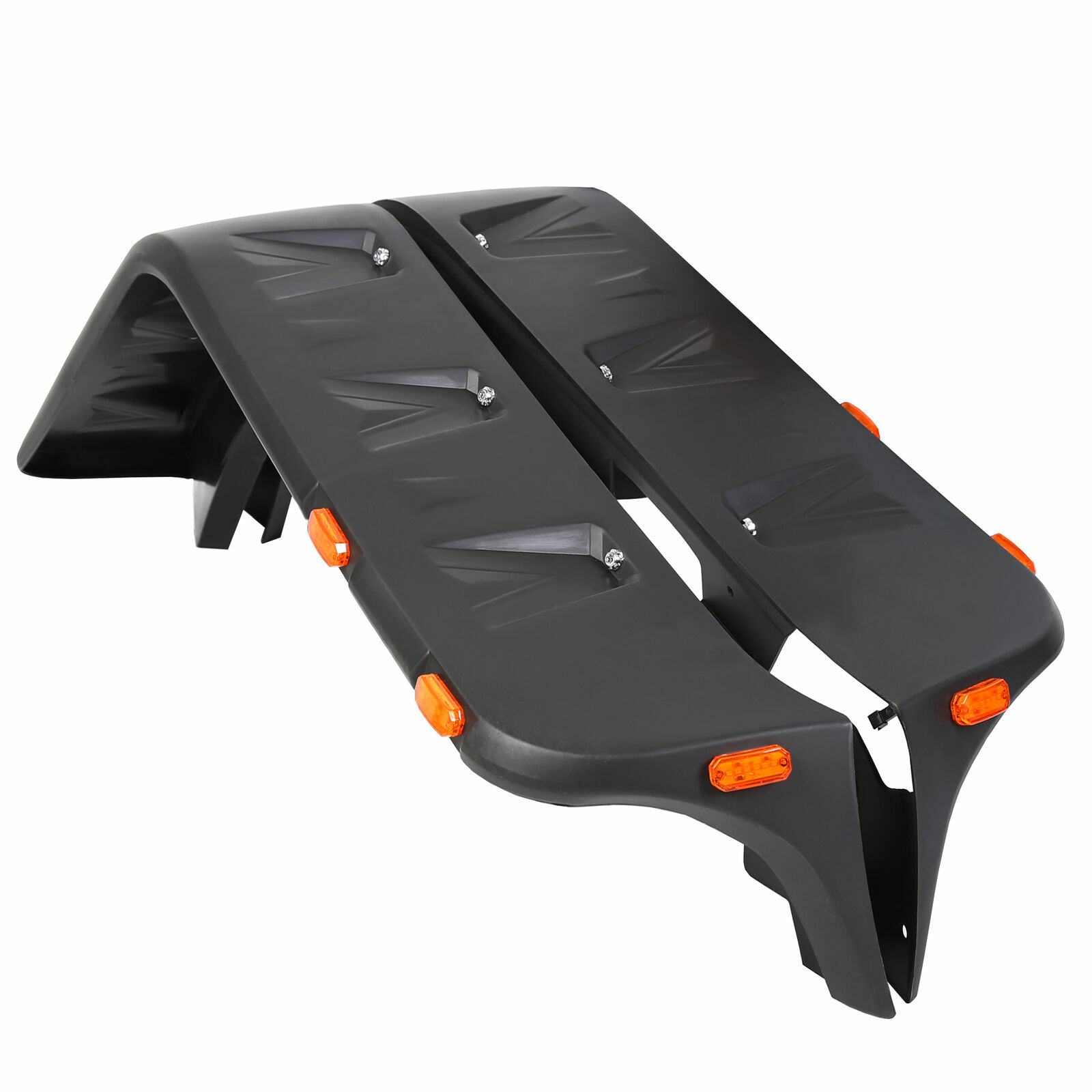 FOR 07-18 JEEP WRANGLER JK 4PCS POCKET-RIVETED STYLE WHEEL FENDER FLARES W/ LED