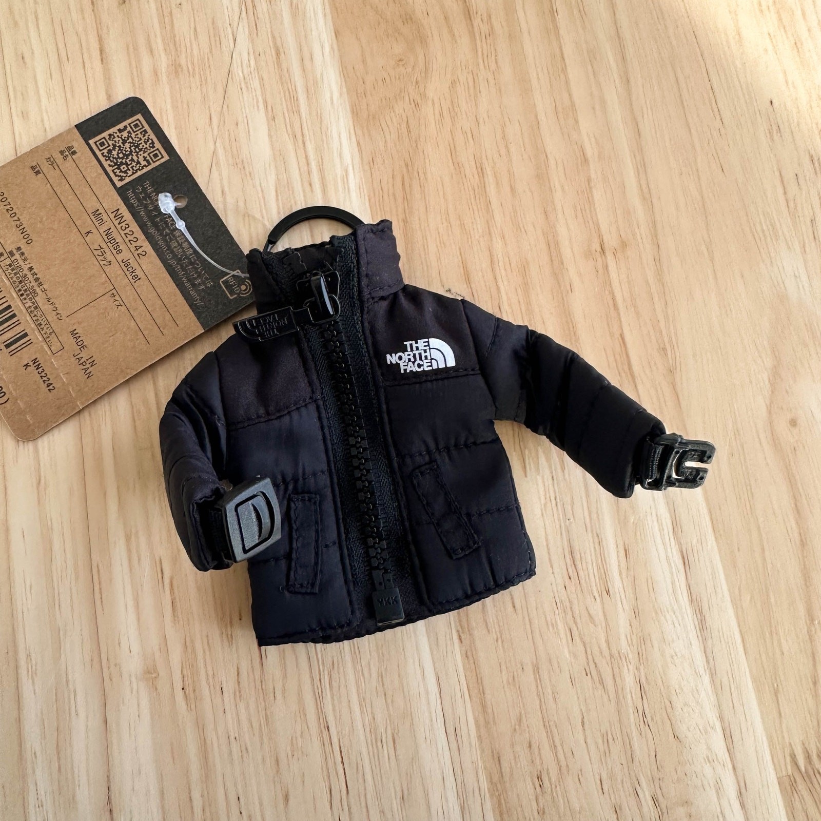 NWT The North Face Mini Nuptse Jacket Keychain Key Holder Japan Exclusive Black