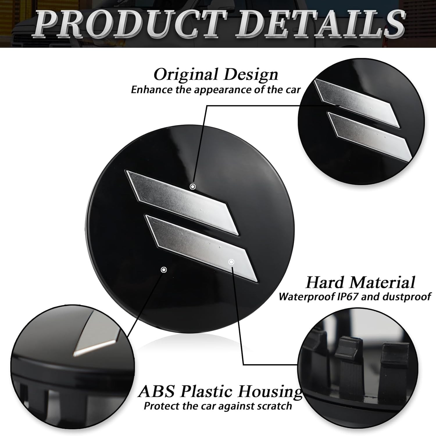 4Pcs 63Mm 2.5 Inches Slash Wheel Center Cap Covers Fit for Dodge Charger Durango