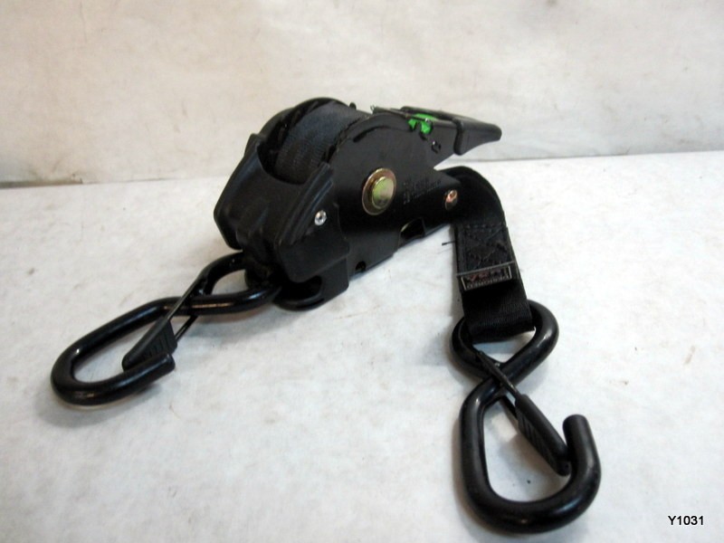 Rhino USA Single Black 1" x 10' Retractable Ratchet Strap Tie Down