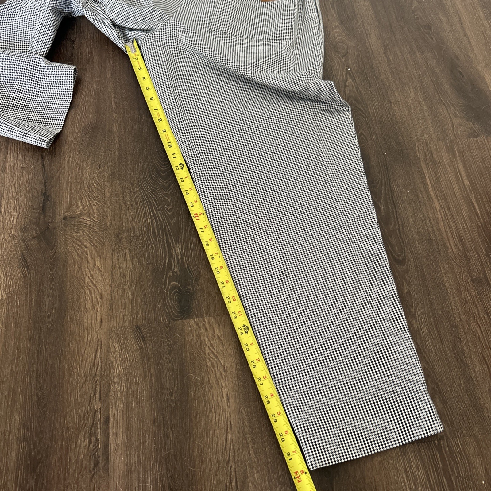 Happy Chef Utility Pants Black White Houndstooth Sz M Pockets Classic MINT Cook