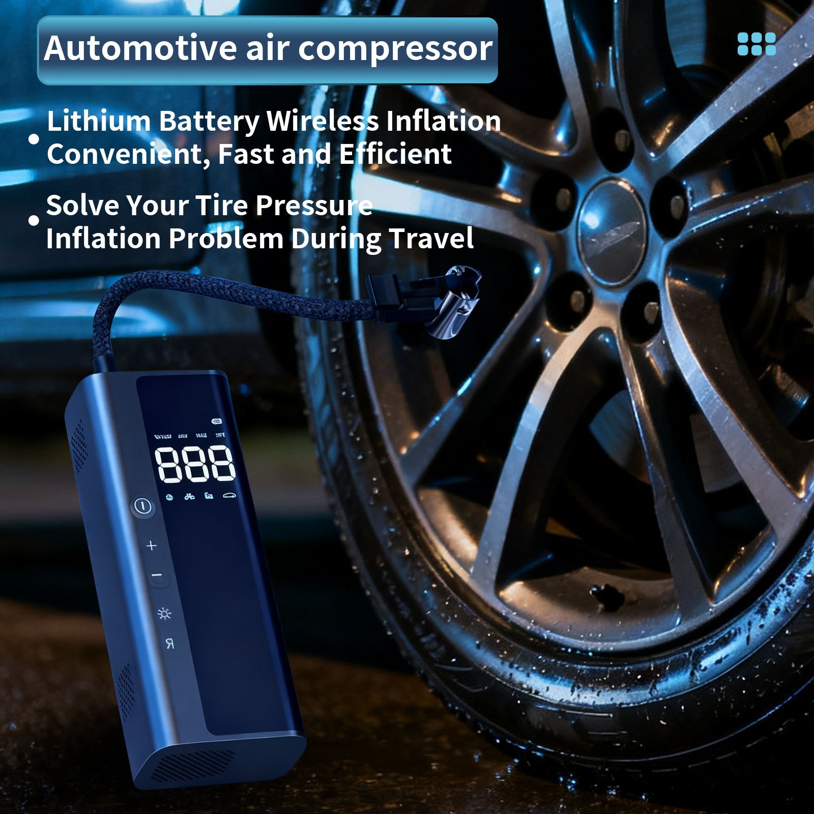 Upgrade Auto Tyre Inflator Air Pump Car Compressor Electric Portable Power Bank
