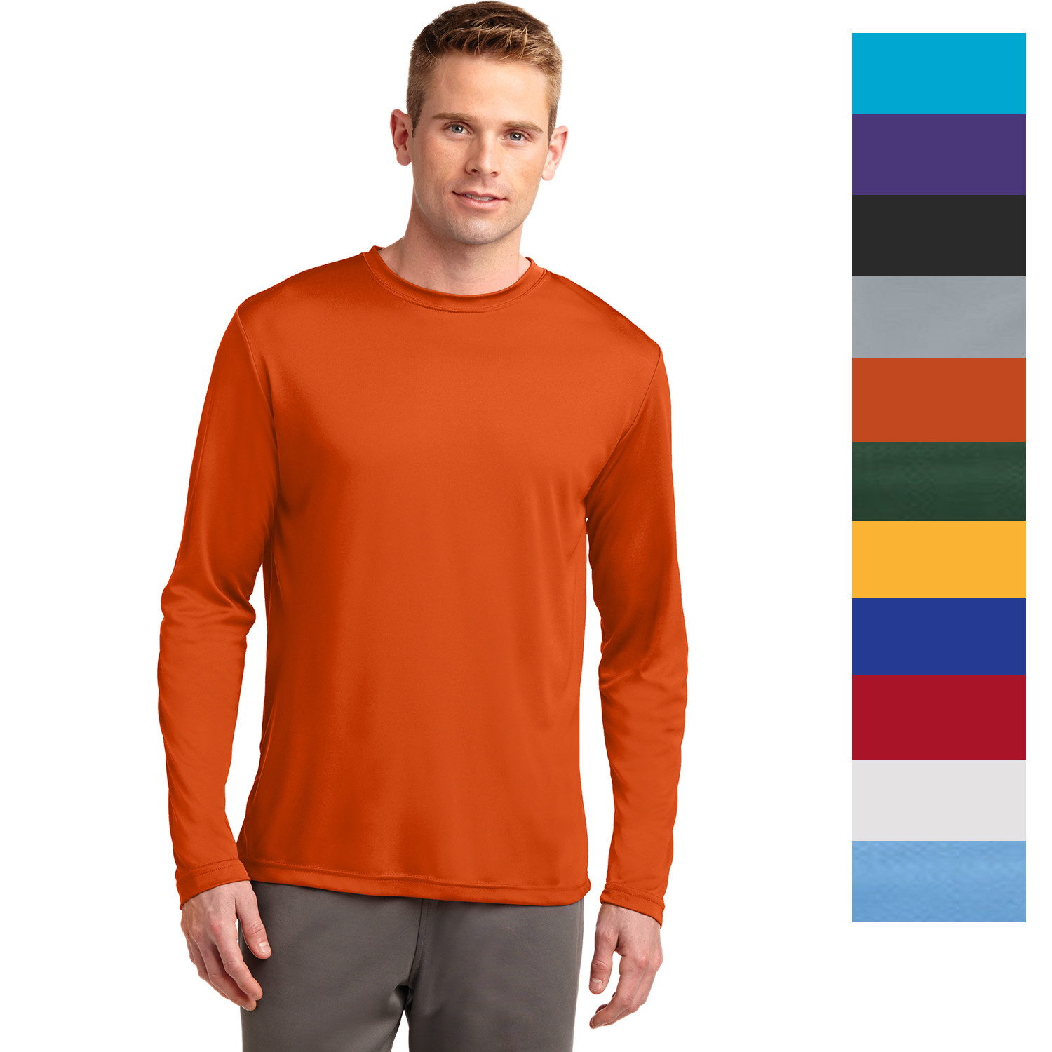 Sport-Tek Men's Long Sleeve Performance Moisture Wicking T-Shirt M-ST350LS