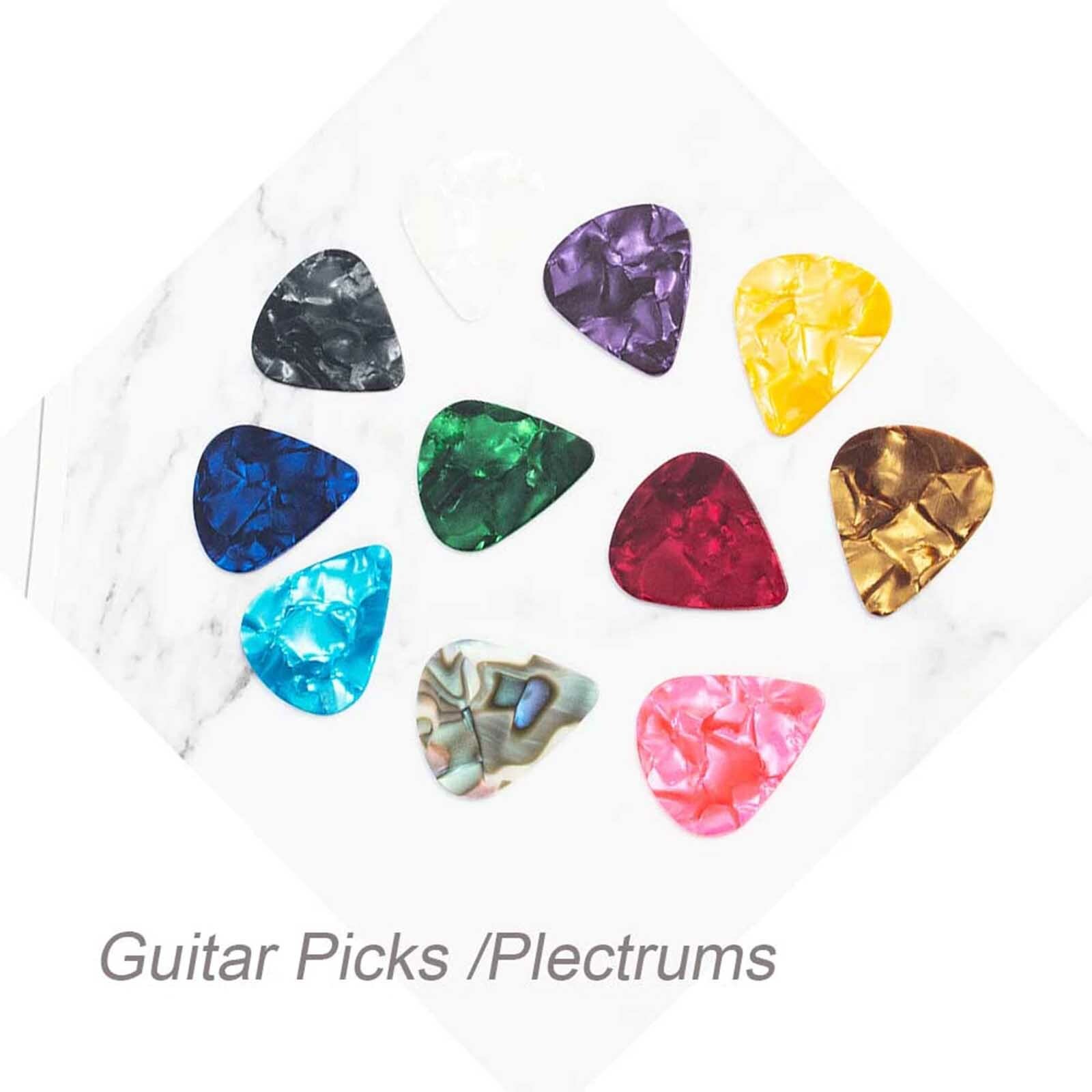 100pcs Guitar Picks Celluloid Thin Acoustic Electric Plectrums Colorful 0.46MM
