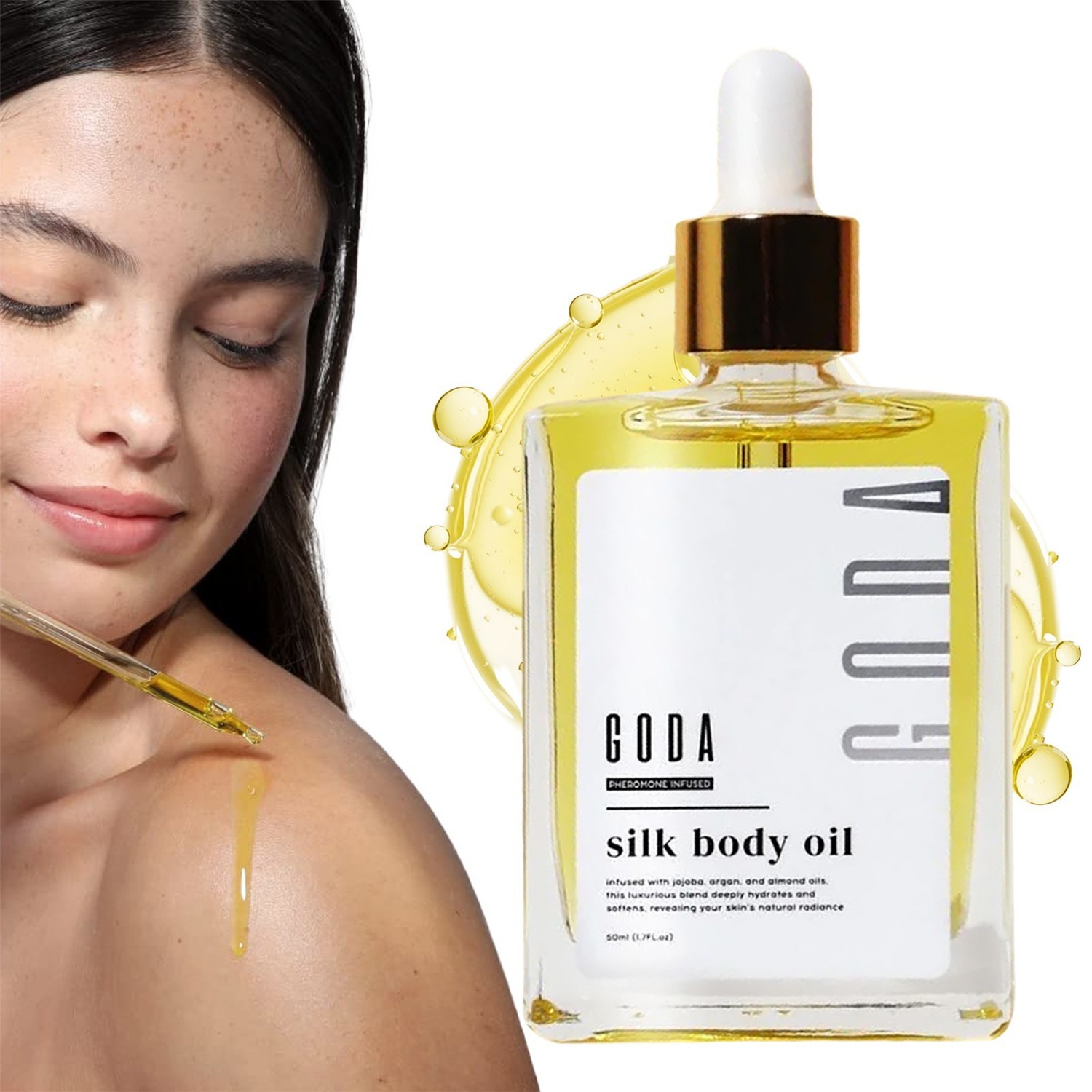 GODA Silk Body Oil Women Firming Anti Aging Moisturizing Formula Shower Oil 50ml
