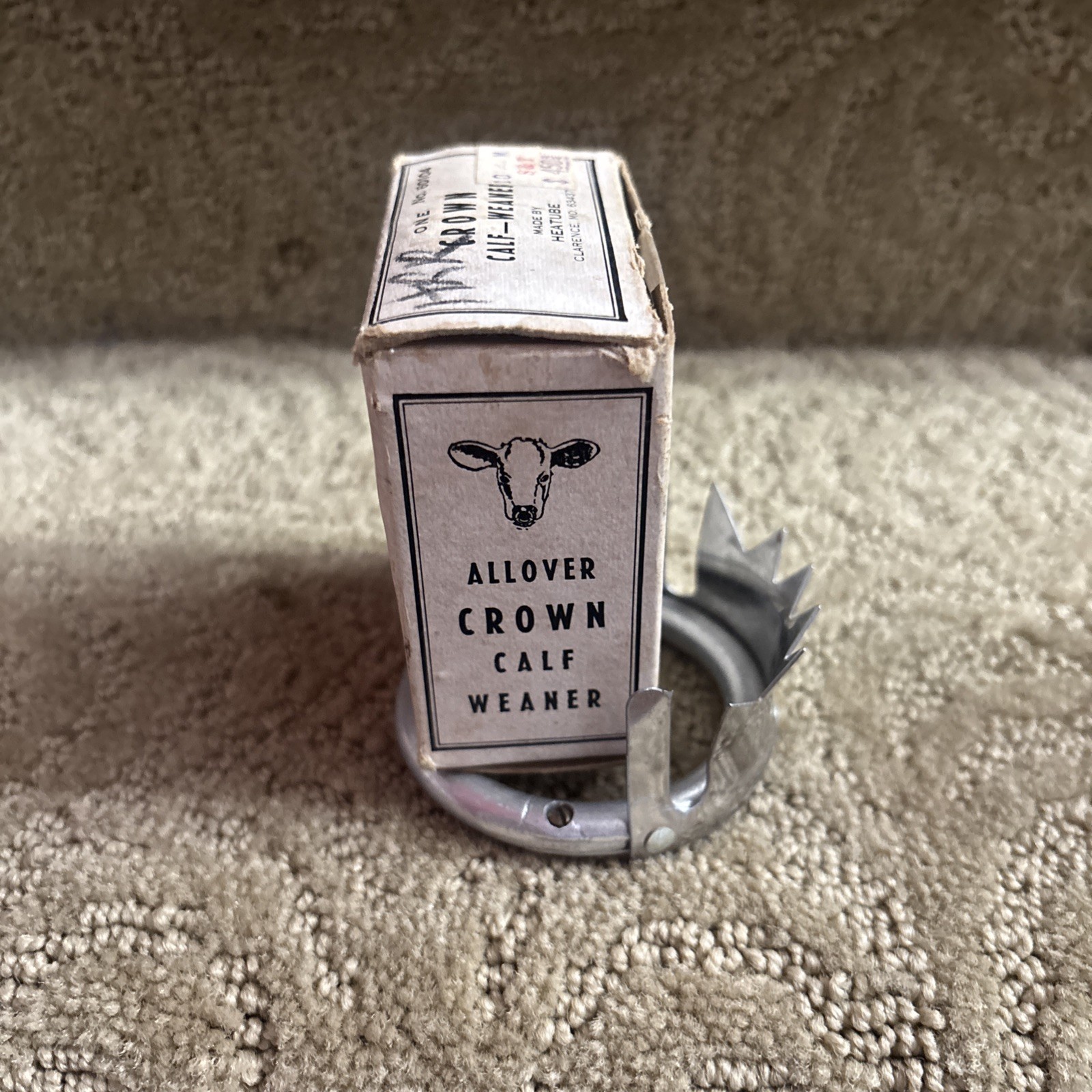 Allover Crown Calf Weaner Weaning Ring cow cattle livestock vintage farm NOS