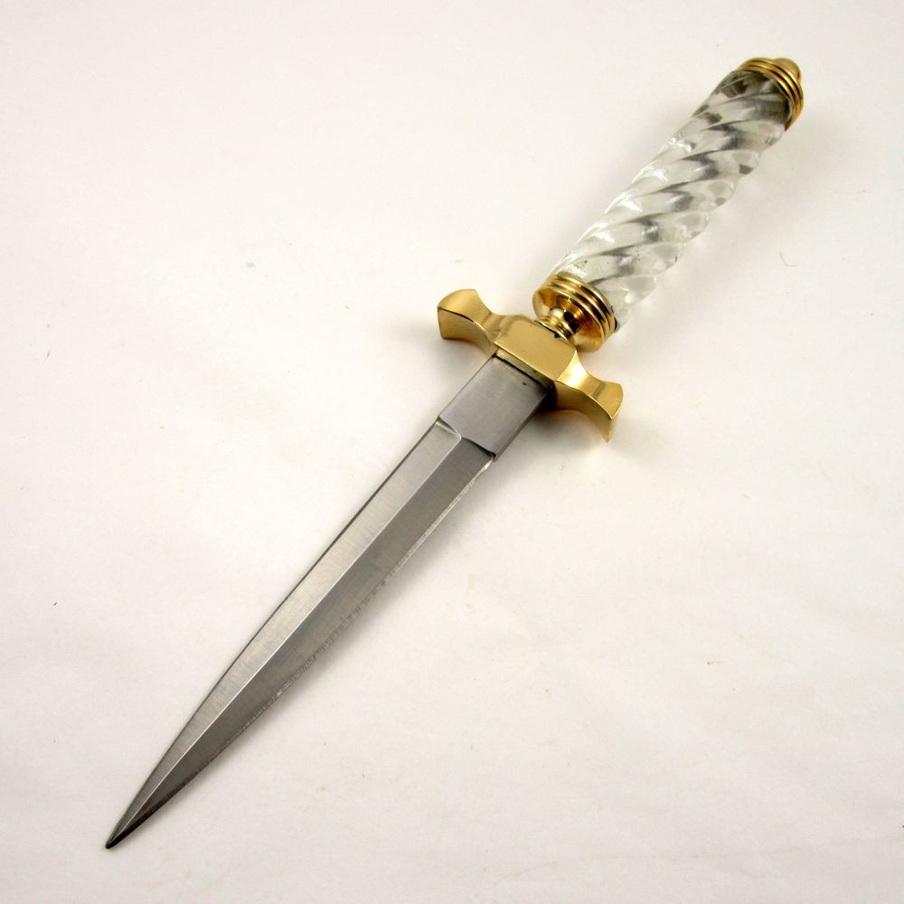 11" Medieval Ice Blade Dagger – Double-Edged Commando Knife w/ Leather Sheath