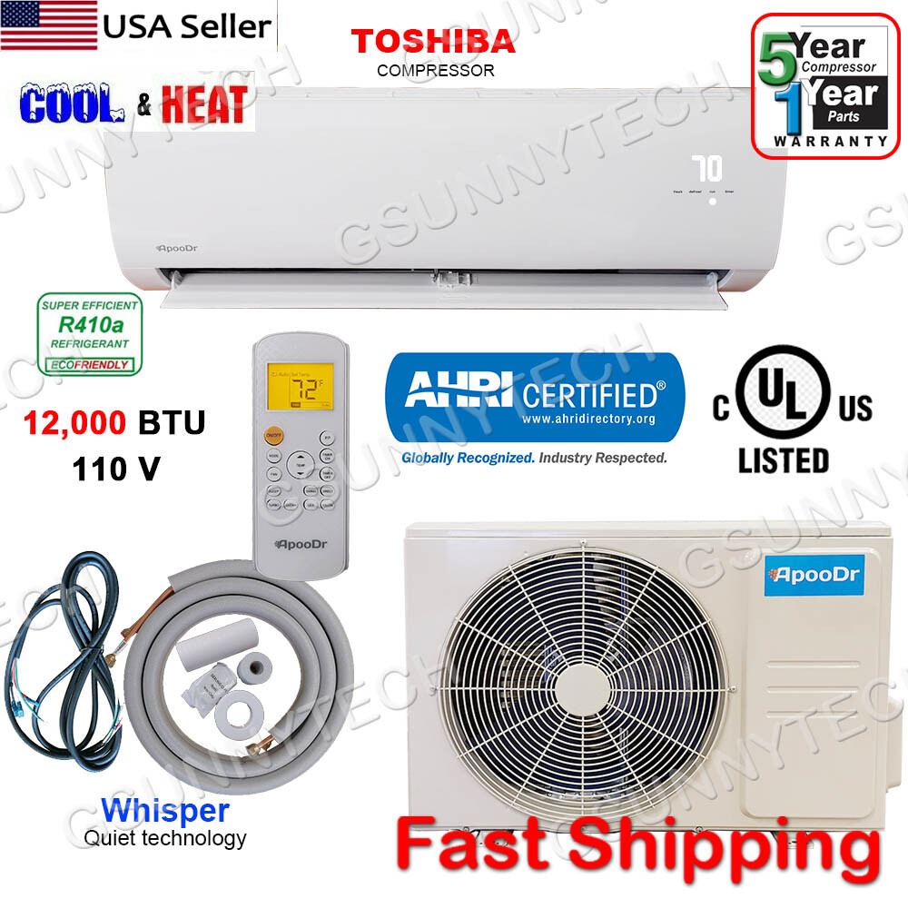 12000 BTU Mini Split 17.4 SEER2 INVERTER Air Conditioner Heat Pump 110V 16feet
