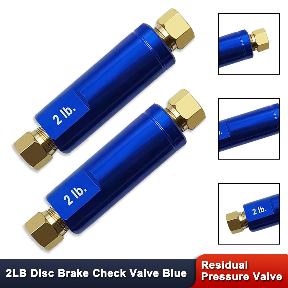 Street Rod GM Disc Brake Blue 2 lb Residual Pressure Valve Check Valve 2pcs