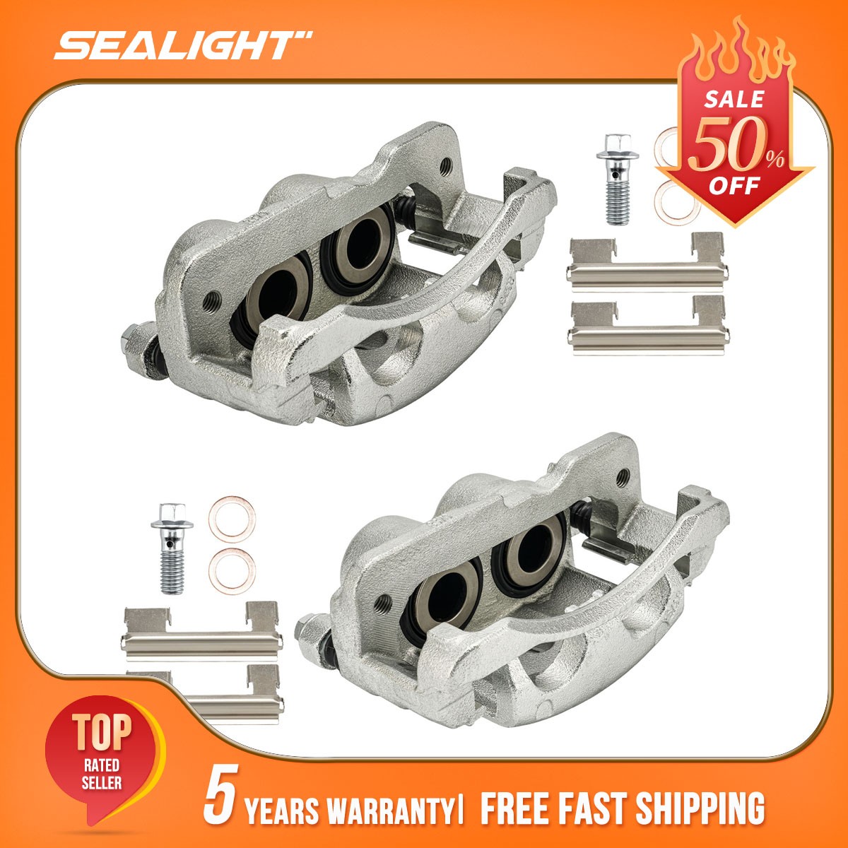 Front Brake Calipers w/ Bracket For Chevrolet Silverado 1500 2500 HD Tahoe Pair